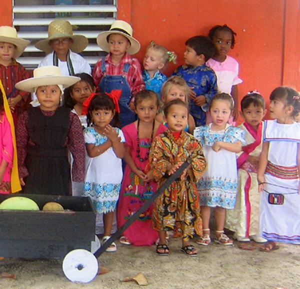 Children wearing ethnic costumes